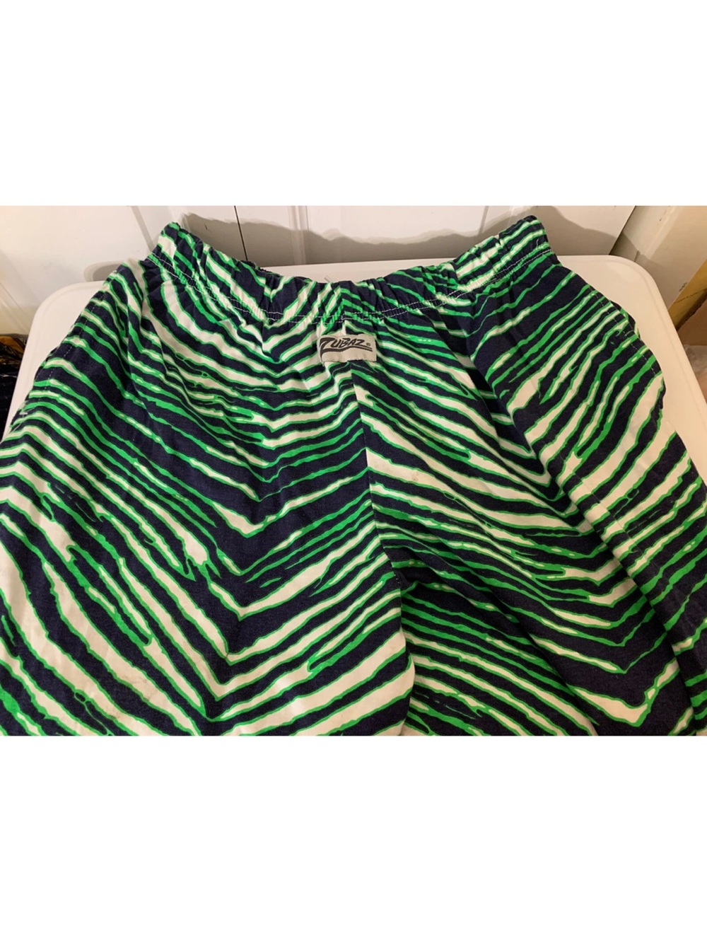 Vintage Zubaz zebra print Mens Sz L sweatpants pants Green